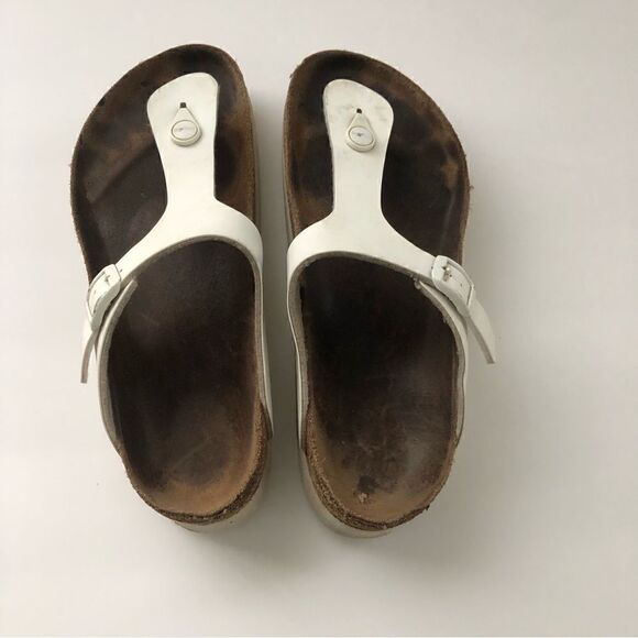 Birkenstock Papillio Gizeh white leather platform sandals size 40 woman’s - Picture 3 of 9